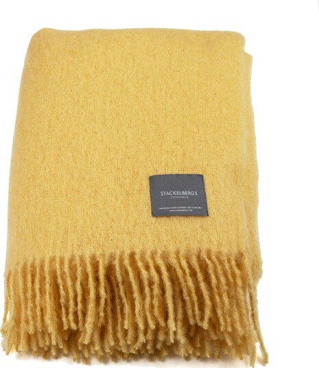 Mohair Teppe Rullet Frynse 130x170 cm Golden Yellow