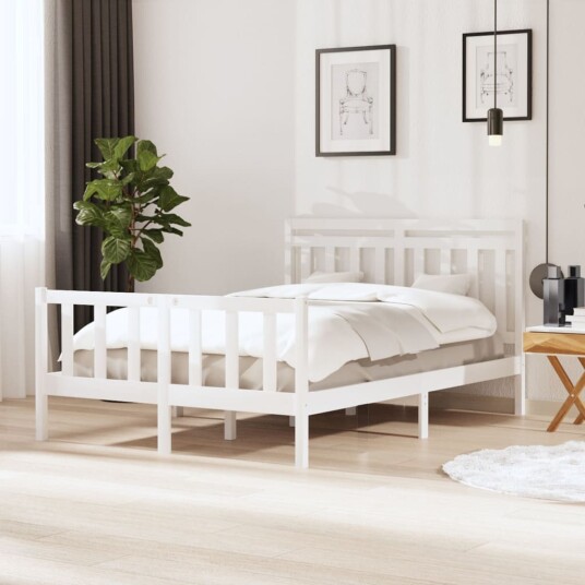  Sengeramme hvit heltre 140x200 cm
