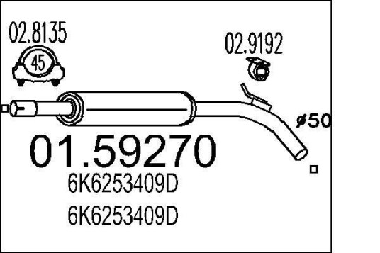 Midtre eksospotte MTS 01.59270 Midtre eksospotte MTS 01.59270