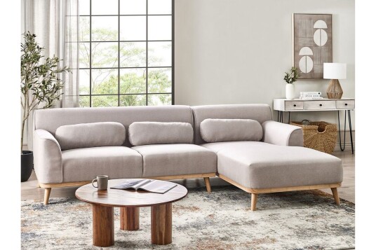 Bree Hjørnesofa 3 seter   Grå/Lyst tre