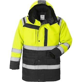 Fristads Høy synlighet vinterparkas cl 3 4042 PP Hi Vis Gul / Svart 4XL