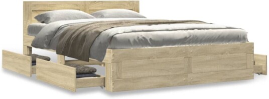 Sengeramme med hodegavl sonoma eik 140x190 cm konstruert tre 8721102855962