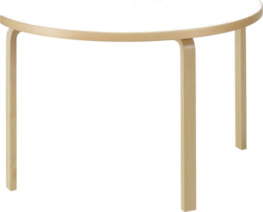 artek 95 Halvrund Spisebord Hvit Laminert Bjørk artek 95 Halvrund Spisebord Hvit Laminert Bjørk