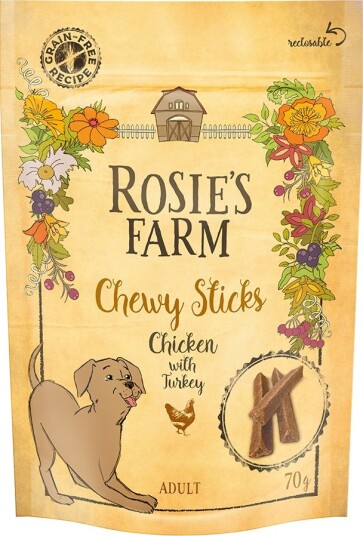 Rosie'S Farm Tyggesnacks Med Kylling Kalkun 70 G
