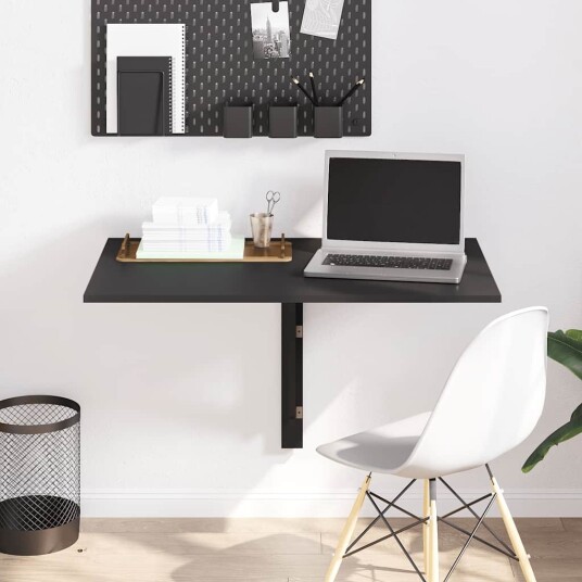 Sammenleggbart veggbord svart 100x60x56 cm konstruert tre 342647