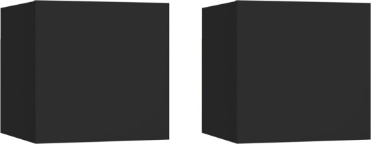 vidaXL Nattbord 2 stk svart 30,5x30x30 cm sponplate vidaXL Nattbord 2 stk svart 30,5x30x30 cm sponplate