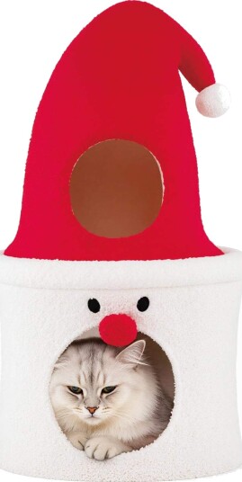 Juleklatre med koselig seng – 75 cm rød fleece