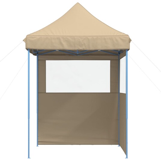 Sammenleggbart partytelt pop-up med 2 sidevegger beige 4004991