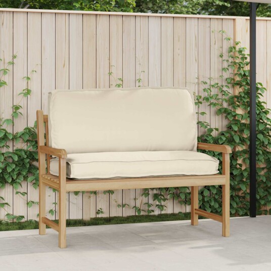 Pallepute for sete / ryggstøtte med pute Krem 120 x 50 x 12 cm