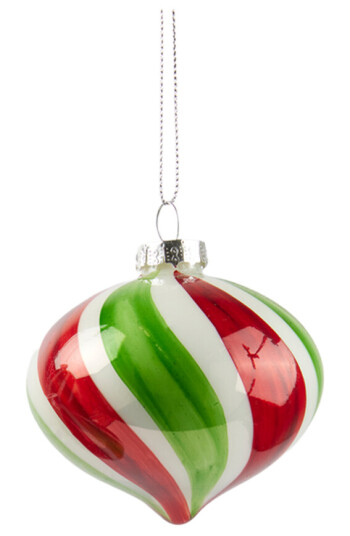 Edg Enzo De Gasperi Julekule ø8 cm stripet løk Edg Enzo De Gasperi Julekule ø8 cm stripet løk