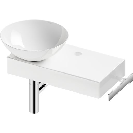 Alape Piccolo Novo venstre vask med bord 55x32 cm, hvit