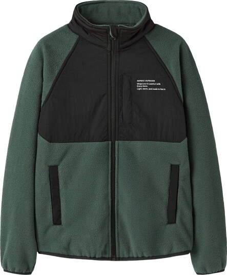 Name It Fleecejakke NknMyles Jungle Green Name It 7 år (122) Fleecejakke Armygrønn Grønn Svart