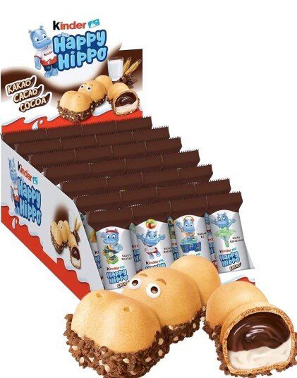 28 stk Kinder Happy Hippo Cocoa Kjeks Hel Eske 580 gram