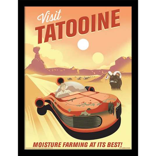 Star Wars Innrammet Bilde 30 x 40 cm Tatooine