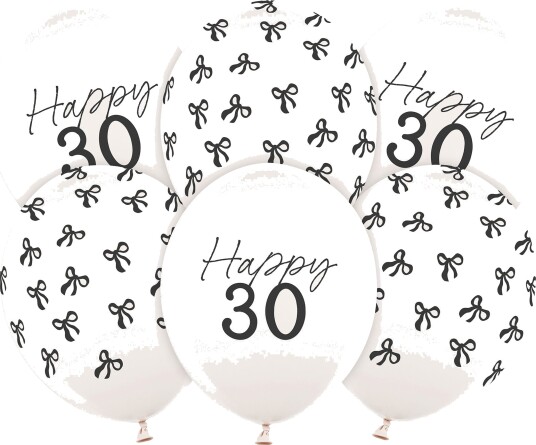 Partydeco Ballonger Happy 30 med Rosetter 6-pakning SB14P-430-008Z-6