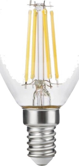 Spl E14 4,7W dimbar LED kronepære G45 filament 470lm 2500K klart glass Dimbar : Dimbar Kulør : Ekstra varm Spl E14 4,7W dimbar LED kronepære G45 filament 470lm 2500K klart glass Dimbar : Dimbar Kulør : Ekstra varm