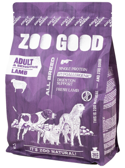 Zoo Good Lam Hundefôr for Voksne 2 kg - Tørrfôr uten Korn Zoo Good Lam Hundefôr for Voksne 2 kg - Tørrfôr uten Korn