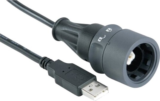 Usb-Stasjon Pxp6040/B/2M00 Type B (Låseinnretning) På Type A. Pxp6040/B/2M00 Bulgin, Innhold: 1 Stk