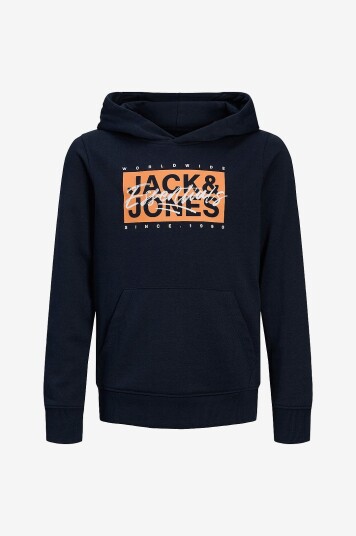 Jack & Jones Junior Hettegenser jjColton Sweat Hood Jnr Blå