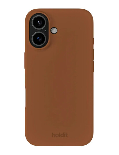 Holdit Silicone Case iPhone 16 Brown