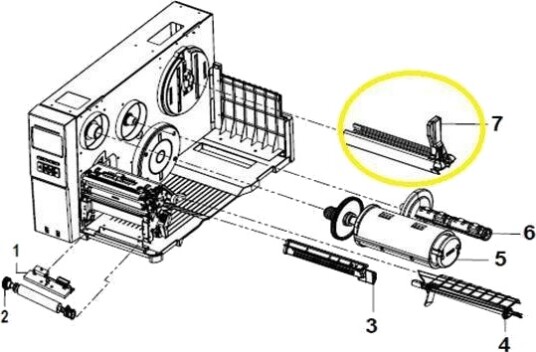 Tsc Auto Id Label Supply Spindle Assy Mh241/Mh241t Series Sp-Mh241-0034 SP-MH241-0034