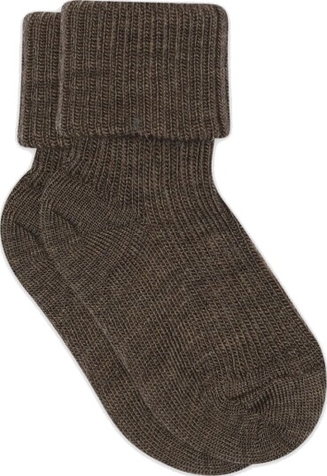 MP Denmark Wool rib baby socks Brun 29/32