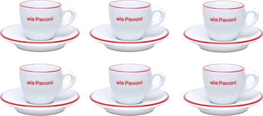 La Pavoni Espressokopper 7,5 cl 6 stk hvit La Pavoni Espressokopper 7,5 cl 6 stk hvit
