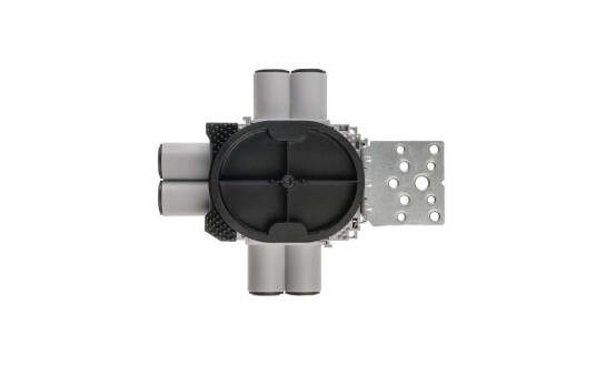 SG Veggboks 9/12mm 6-løp horisontal stender 1.5 metall Grå