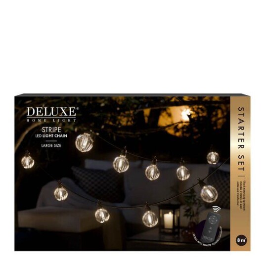 DeluxeHomeart LED lyslenke startsett stor 8 m stripe DeluxeHomeart LED lyslenke startsett stor 8 m stripe