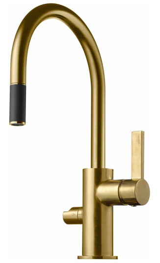 Tapwell Arm385 med Uttrekkbar tut og Avstengning Brushed Honey Gold (TA-9426347)
