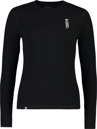 Mons Royale Women"s Cascade Merino Base Layer Long Sleeve Black S