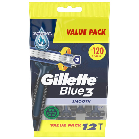 Gillette Blue3 Smooth Engangsskraper 12 stk.