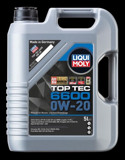 Motorolje LIQUI MOLY TOP TEC 6600 0W20 5L Motorolje LIQUI MOLY TOP TEC 6600 0W20 5L