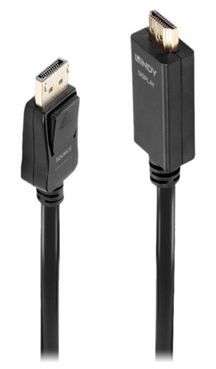 Lindy HDMI til DisplayPort-adapterkabel 5 m 4K Støtte Lindy HDMI til DisplayPort-adapterkabel 5 m 4K Støtte