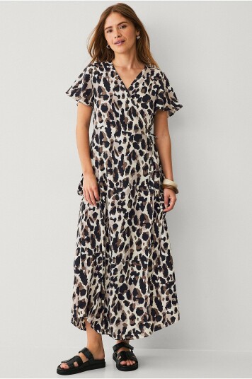 Vila Maxikjole Vilovie S/s Wrap Maxi Dress Grå
