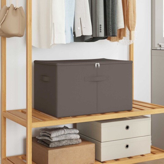 vidaXL Lagringsboks 24 pcs Grå 60 x 43 x 35 cm Ikke-vevd stoff vidaXL Lagringsboks 24 pcs Grå 60 x 43 x 35 cm Ikke-vevd stoff
