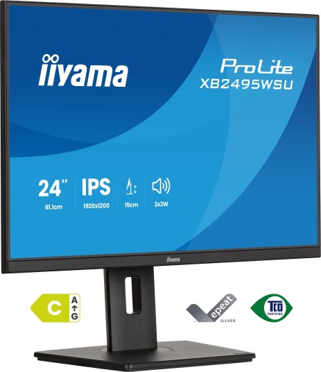 Iiyama ProLite 24" WUXGA IPS PC-skjerm Flicker Free Svart
