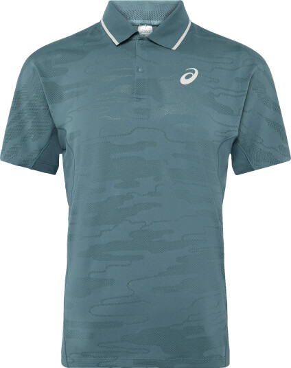 Asics Match Jacquard Polo Ss Top Blue S