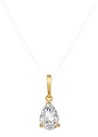 Pan Jewelry Anheng i 585 gult gull med zirkonia