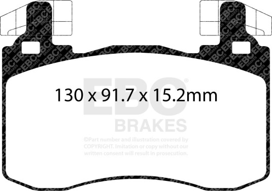 Bremseklosser sett EBC Brakes DP42356R Bremseklosser sett EBC Brakes DP42356R