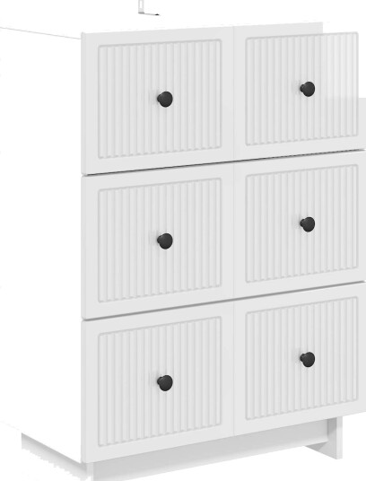 vidaXL Skuffeskap Høgglans hvit 66 x 34,5 x 90 cm Konstruert tre