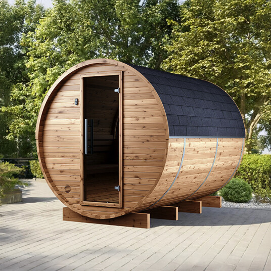 Tønnebastu i Thermowood | Badstutønne i Thermowood HCF 300 Tønnebastu i Thermowood | Badstutønne i Thermowood HCF 300