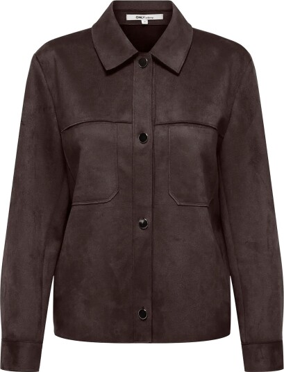 ONLY Onlmira L/S Faux Suede Shirt Pnt Noos Brown XXXL