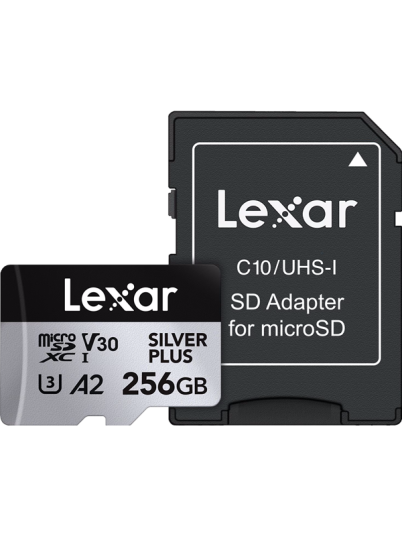 Lexar Professional Silver Plus MicroSD/SD 205MB/s 256GB Lexar Professional Silver Plus MicroSD/SD 205MB/s 256GB