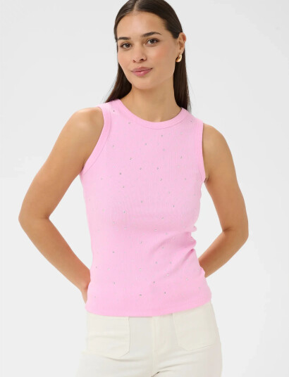 Kaffe Kacarna Rhinestone Top Pink XXL