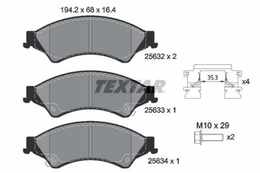 Bremseklosser TEXTAR 2563201