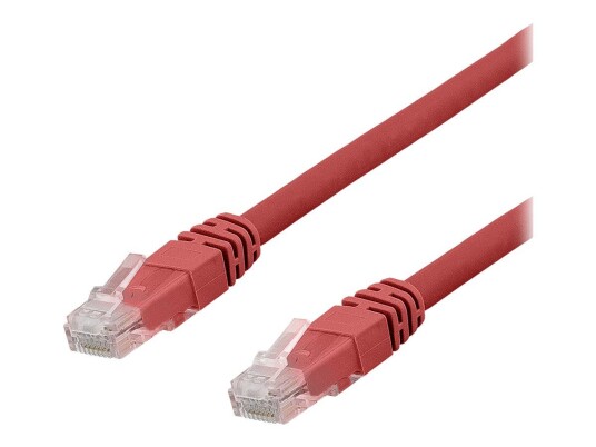 Deltaco Cat6a Koblingskabel 30 cm U/UTP Halogenfri Rød