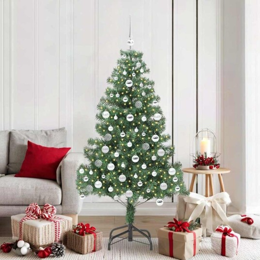  Juletre med 300 LED med stativ grønn 180 cm PVC