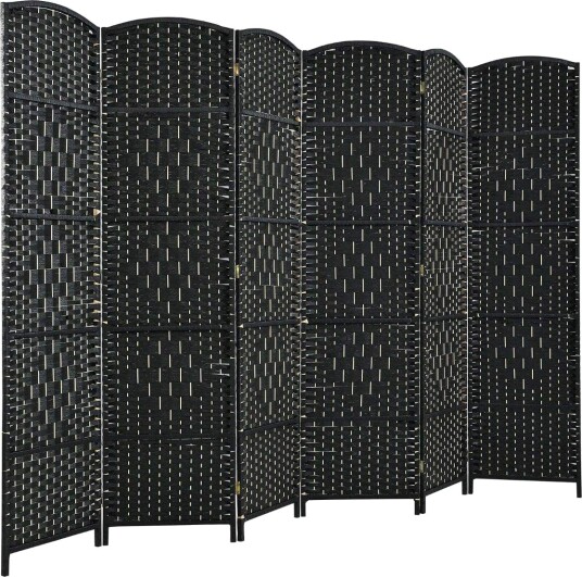 6 panelers svart romdeler – treramme sammenleggbar design 6 panelers svart romdeler – treramme sammenleggbar design