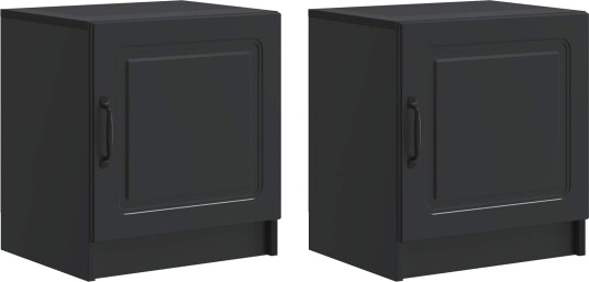 Nattbordskap 2 pcs Svart 43 x 34,5 x 47 cm Konstruert tre